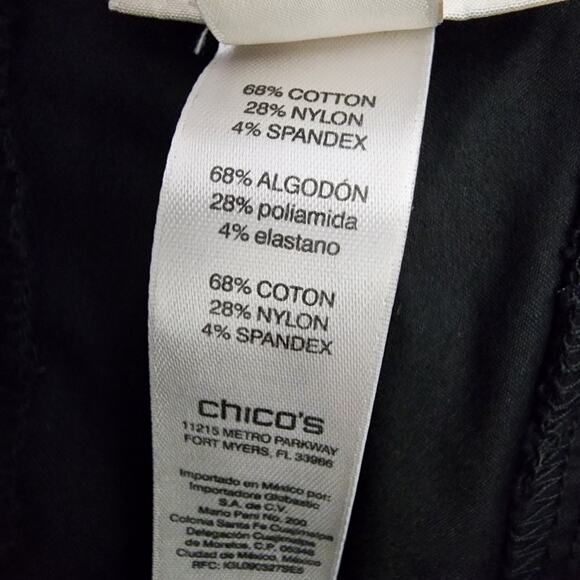 Chico's Crop Pants Sz 1 US 8 Black Ultimate Fit Comfort Waist Luxe Utility Slim - Picture 9 of 11